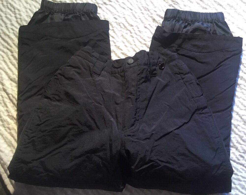 BLACK DOT WATER RESISTANT BOYS GIRLS NYLON SNOW SKI PANTS SIZE YOUTH S